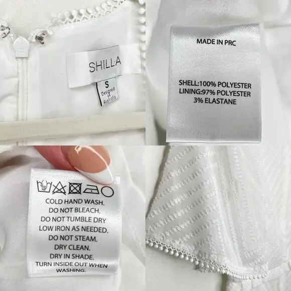 Shilla Chevron Swiss Clip Dot Short Sleeve Classy Fit and Flare Mini Dress Small - Picture 12 of 14